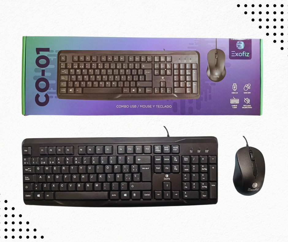 Combo Teclado y Mouse USB - Exofiz CO-01