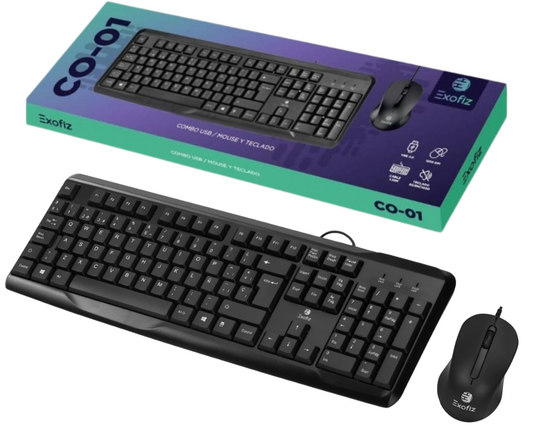 Combo Teclado y Mouse USB - Exofiz CO-01