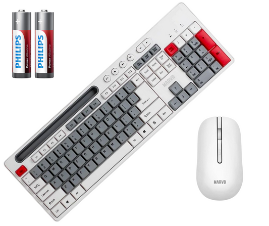 Combo Inalámbrico Mouse y Teclado con Soporte
