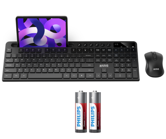 Combo Inalámbrico Mouse y Teclado con Soporte