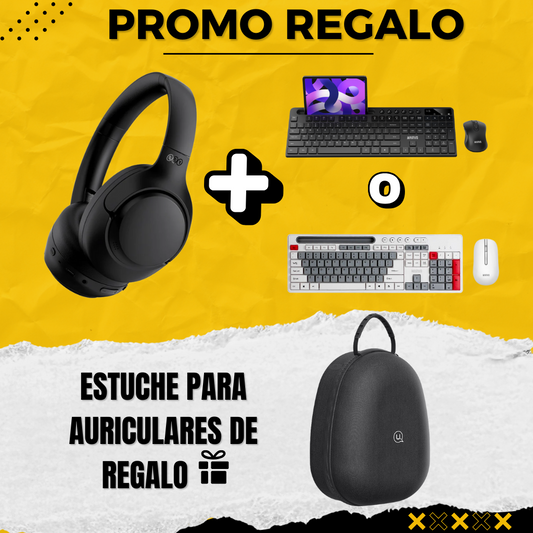 Auriculares +  Teclado y Mouse INALÁMBRICOS MARVO