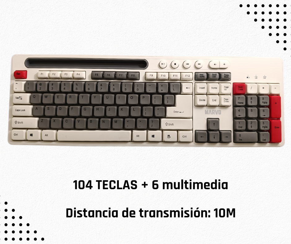 Combo Inalámbrico Mouse y Teclado con Soporte