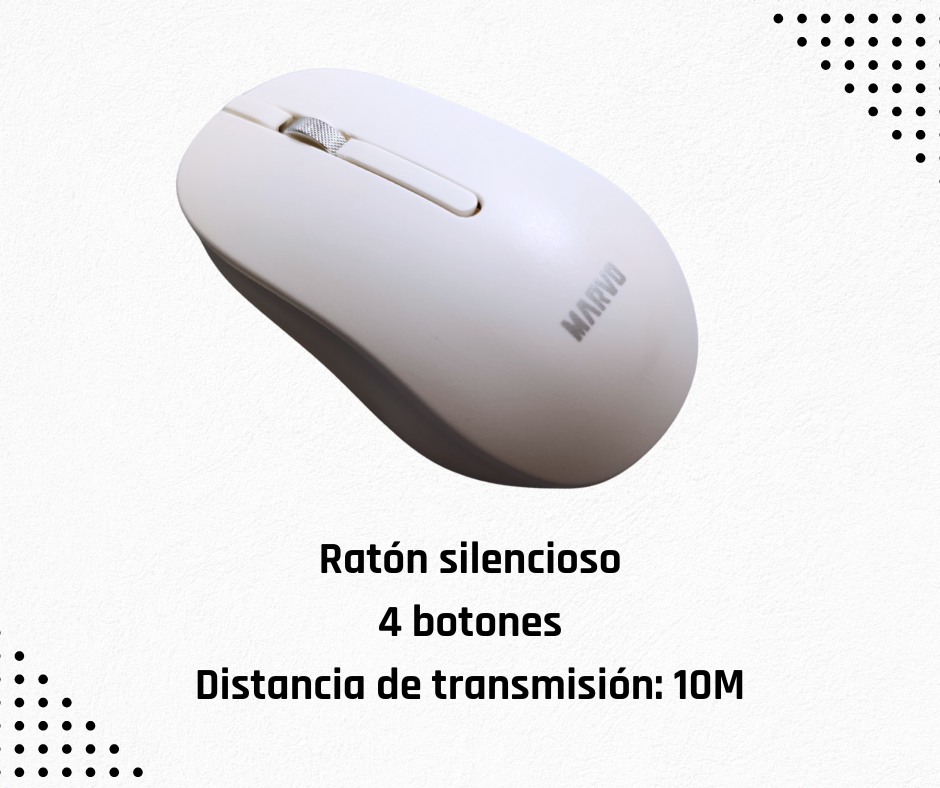 Auriculares +  Teclado y Mouse INALÁMBRICOS MARVO